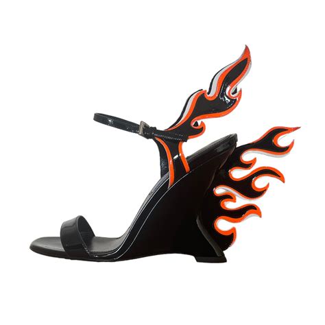 scarpe prada arancioni fluo|Prada Flame Wedge Shoes: The Heels Everyone Wants This .